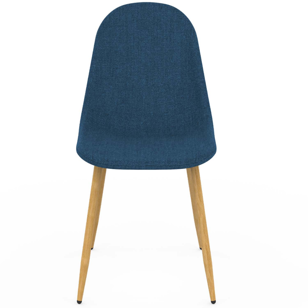 ID MARKET Lot de 6 chaises scandinaves DAPHNE en tissu bleu canard pour salle à manger