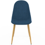 Voir la diapositive 3 : ID MARKET Lot de 6 chaises scandinaves DAPHNE en tissu bleu canard pour salle à manger