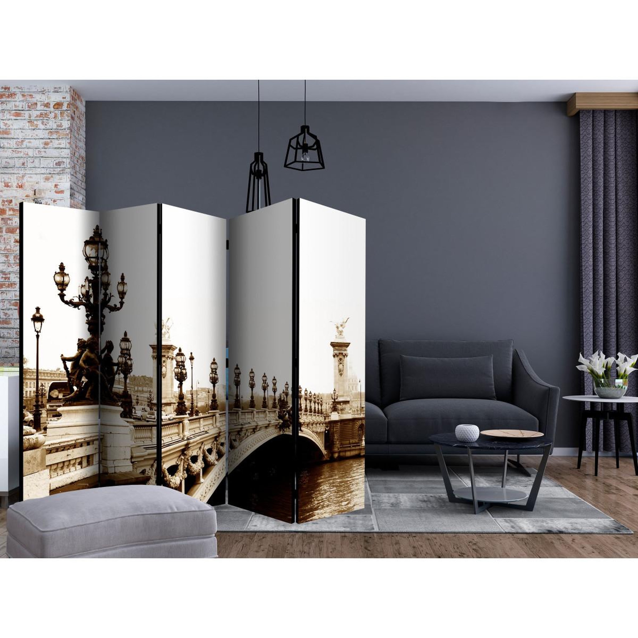 Voir la diapositive 2 : Paris Prix Paravent 5 volets  alexander iii bridge, paris  172x225cm