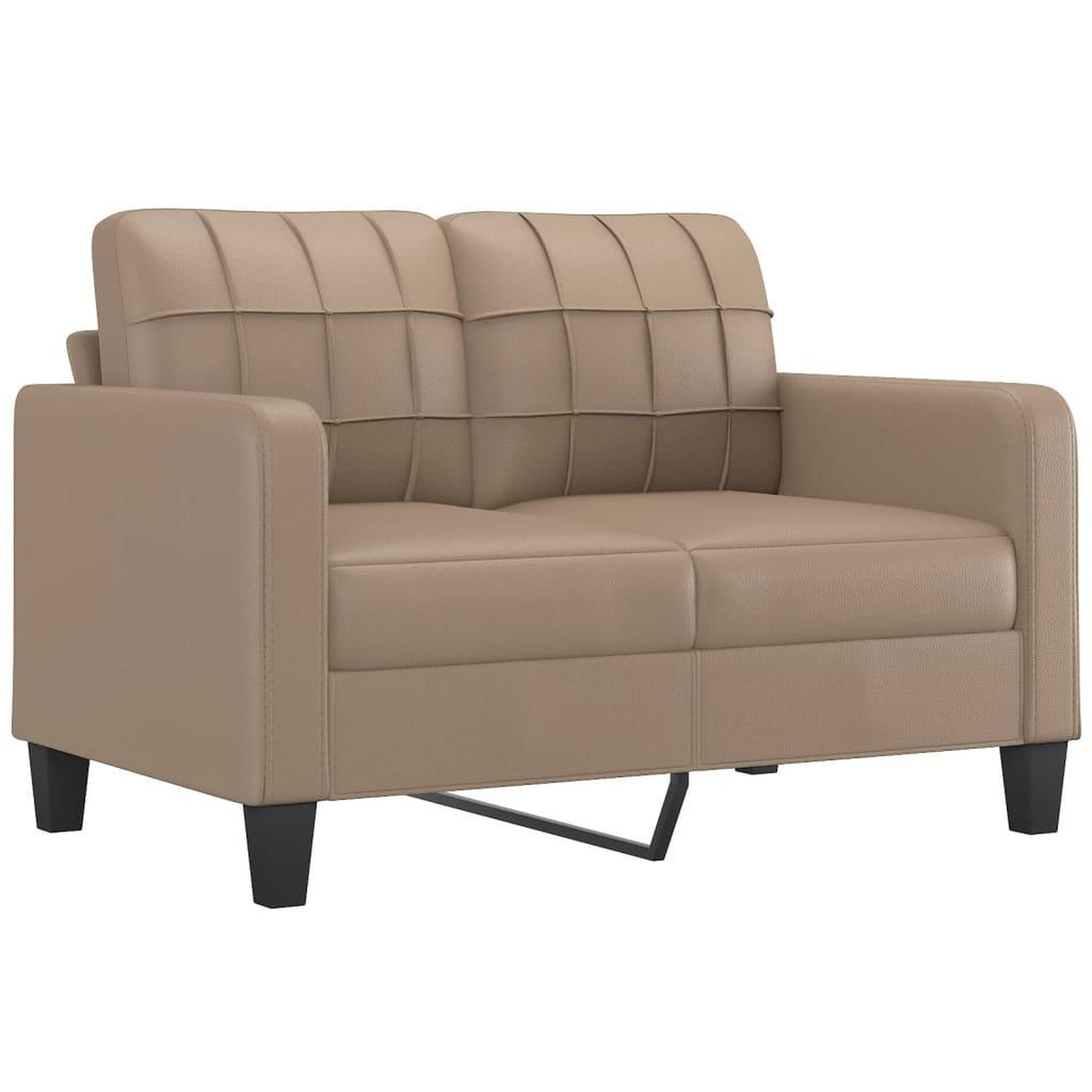 Voir la diapositive 2 : VIDAXL Canape a 2 places Cappuccino 120 cm Similicuir
