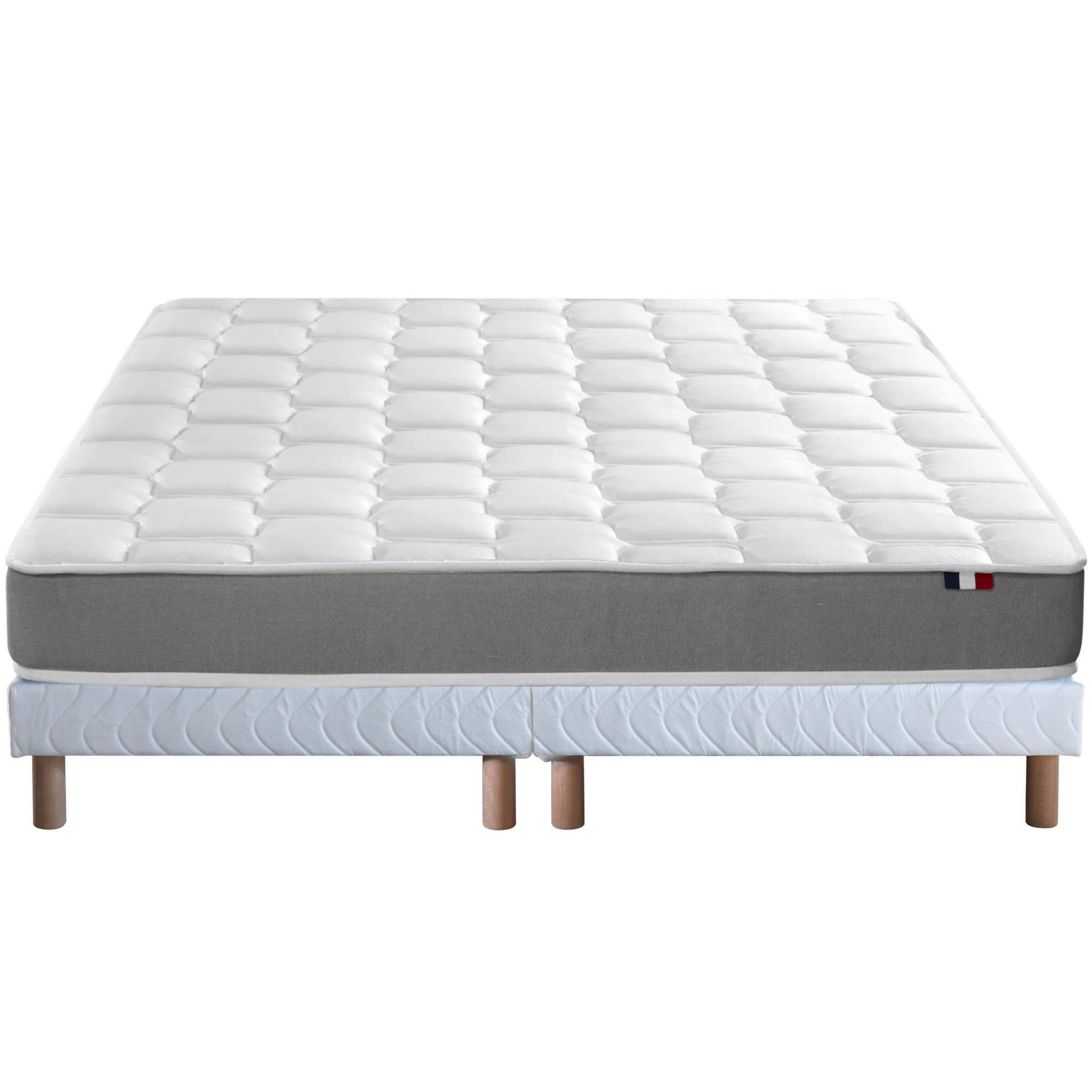 Voir la diapositive 1 : IDLITERIE Ensemble matelas mousse haute résilience CIRRUS avec sommier - confort français