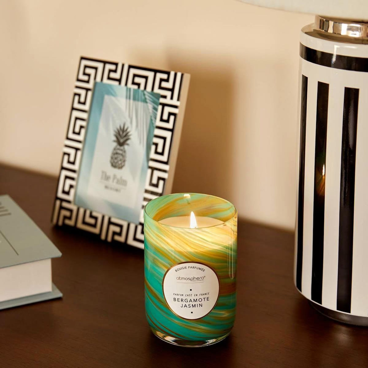 ATMOSPHERA Bougie Parfumée Design  Wavy  275g Bergamote & Jasmin