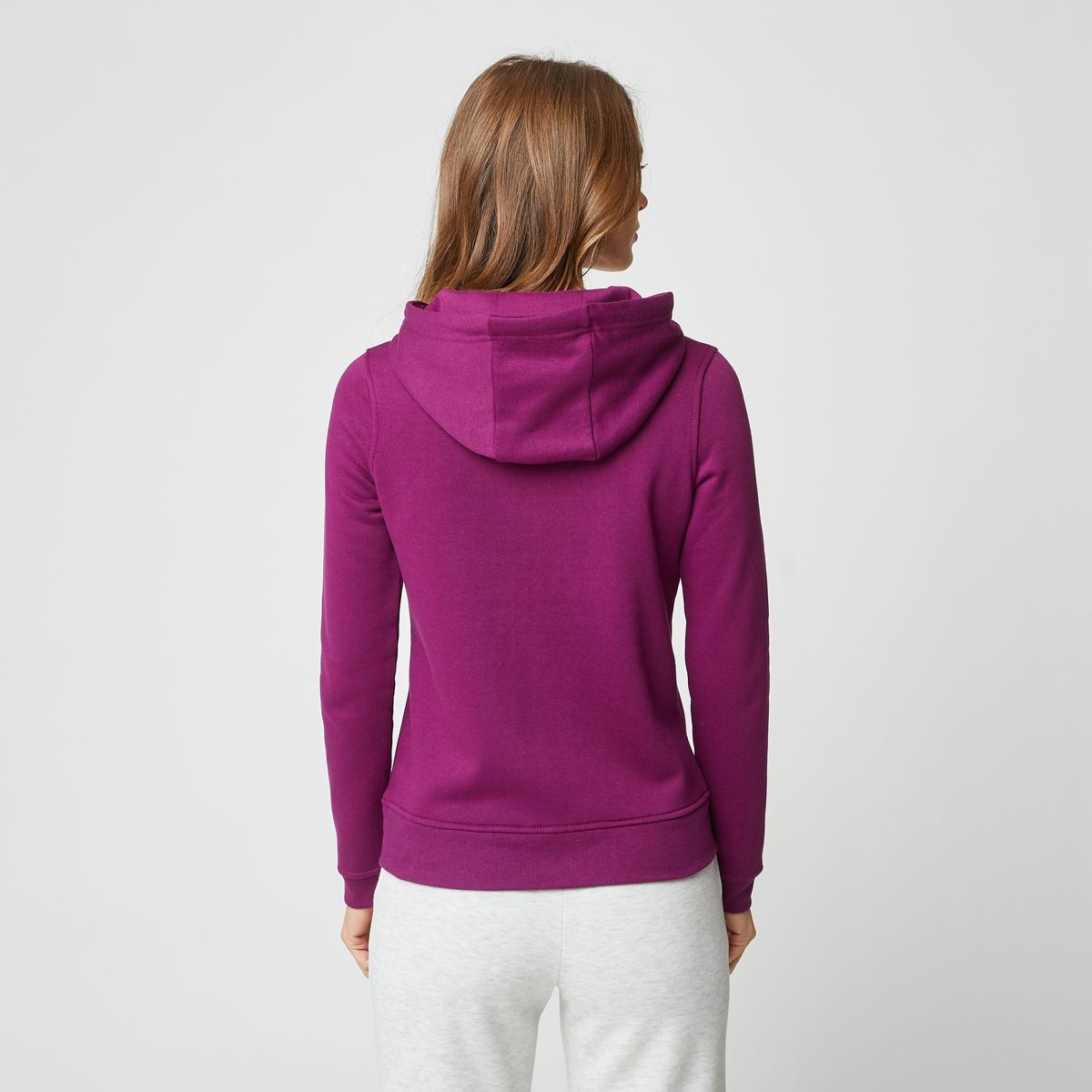IN EXTENSO Sweat de sport zippé à capuche rose femme