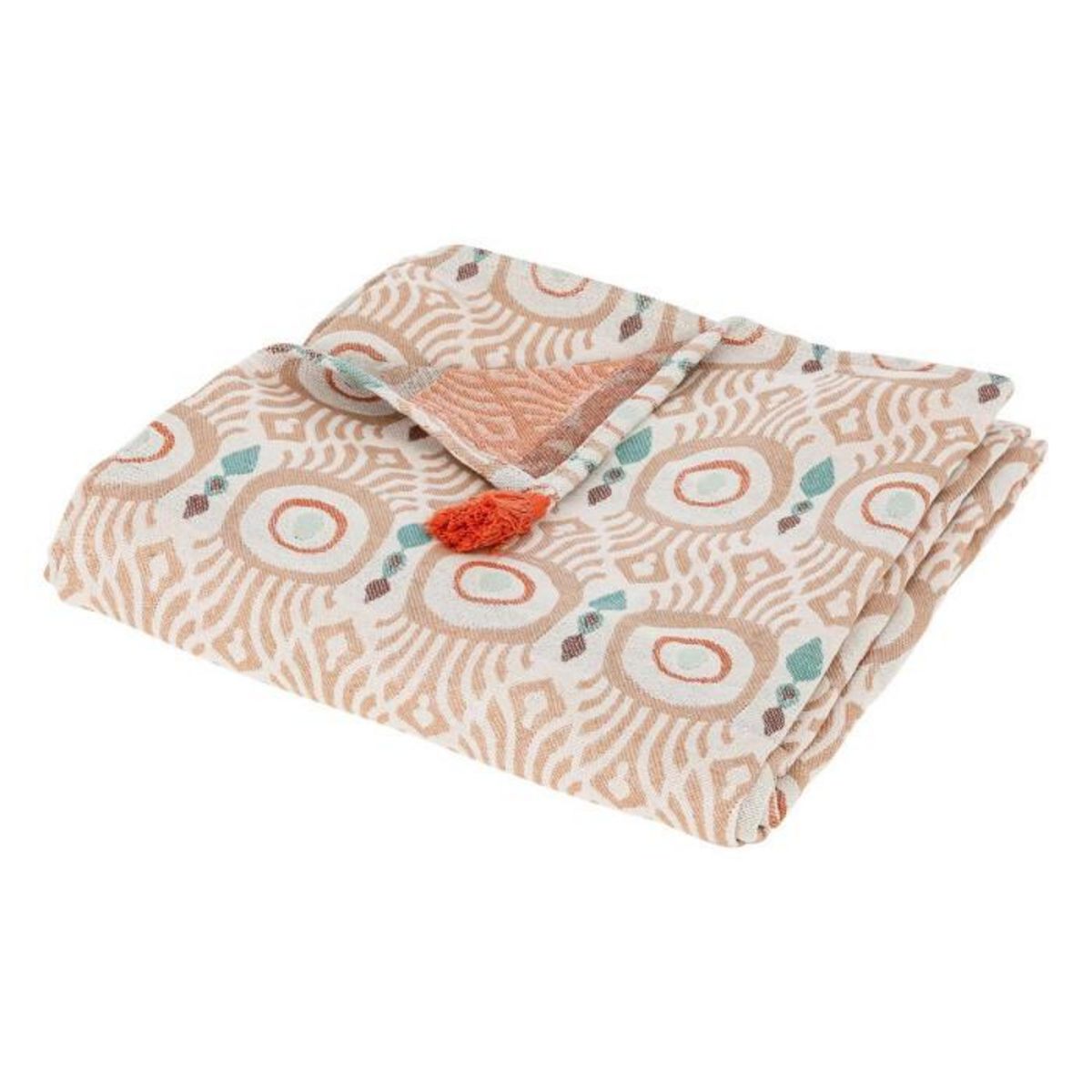 ATMOSPHERA Jeté de Lit Jacquard  Ikat  130x170cm Multicolore