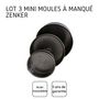 Voir la diapositive 4 : ZENKER Set de 3 mini moules à manqué à charnière 12cm + 16cm + 18cm Zenker Spécial Mini