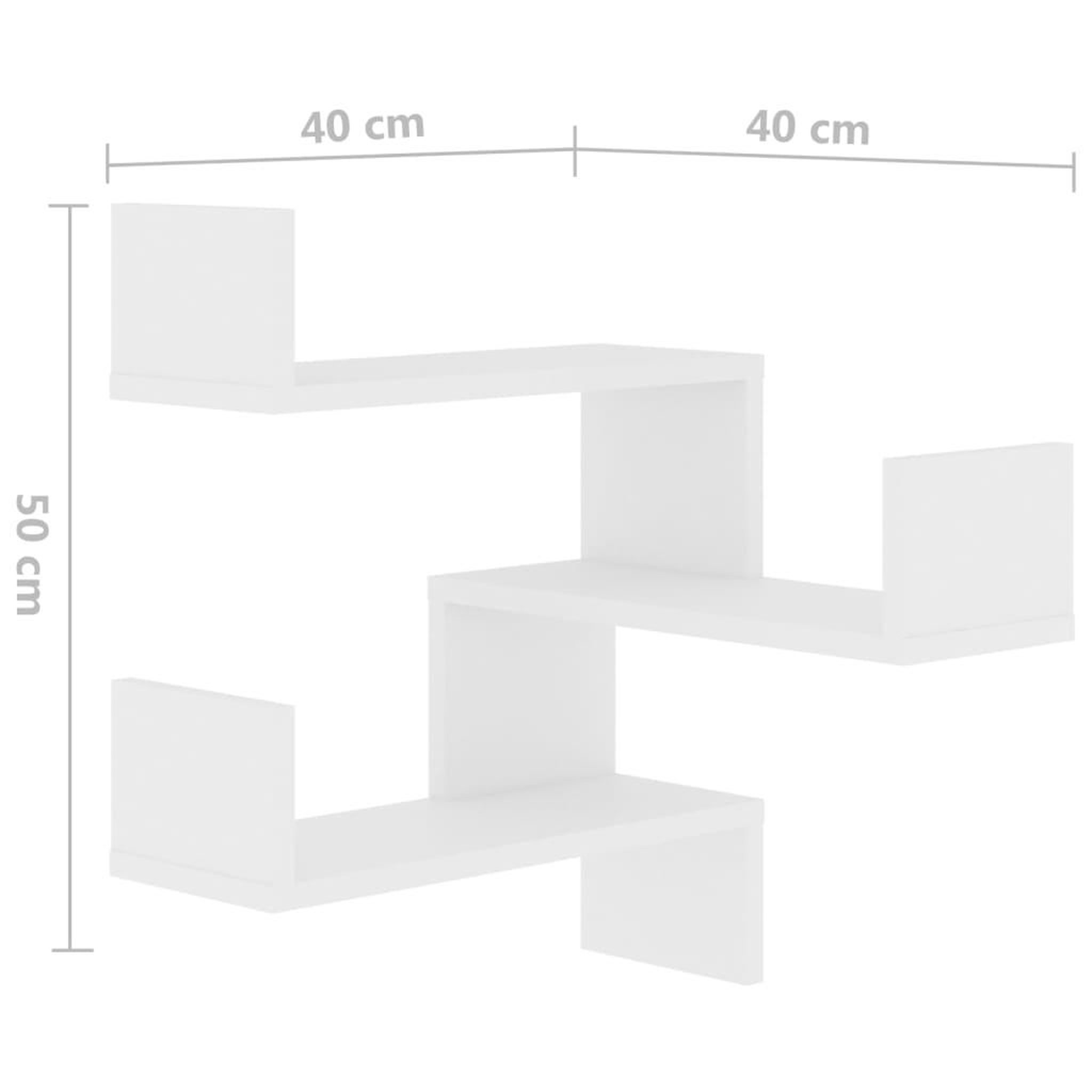 Voir la diapositive 6 : VIDAXL Etageres murales d'angle 2 pcs Blanc 40x40x50cm bois ingenierie