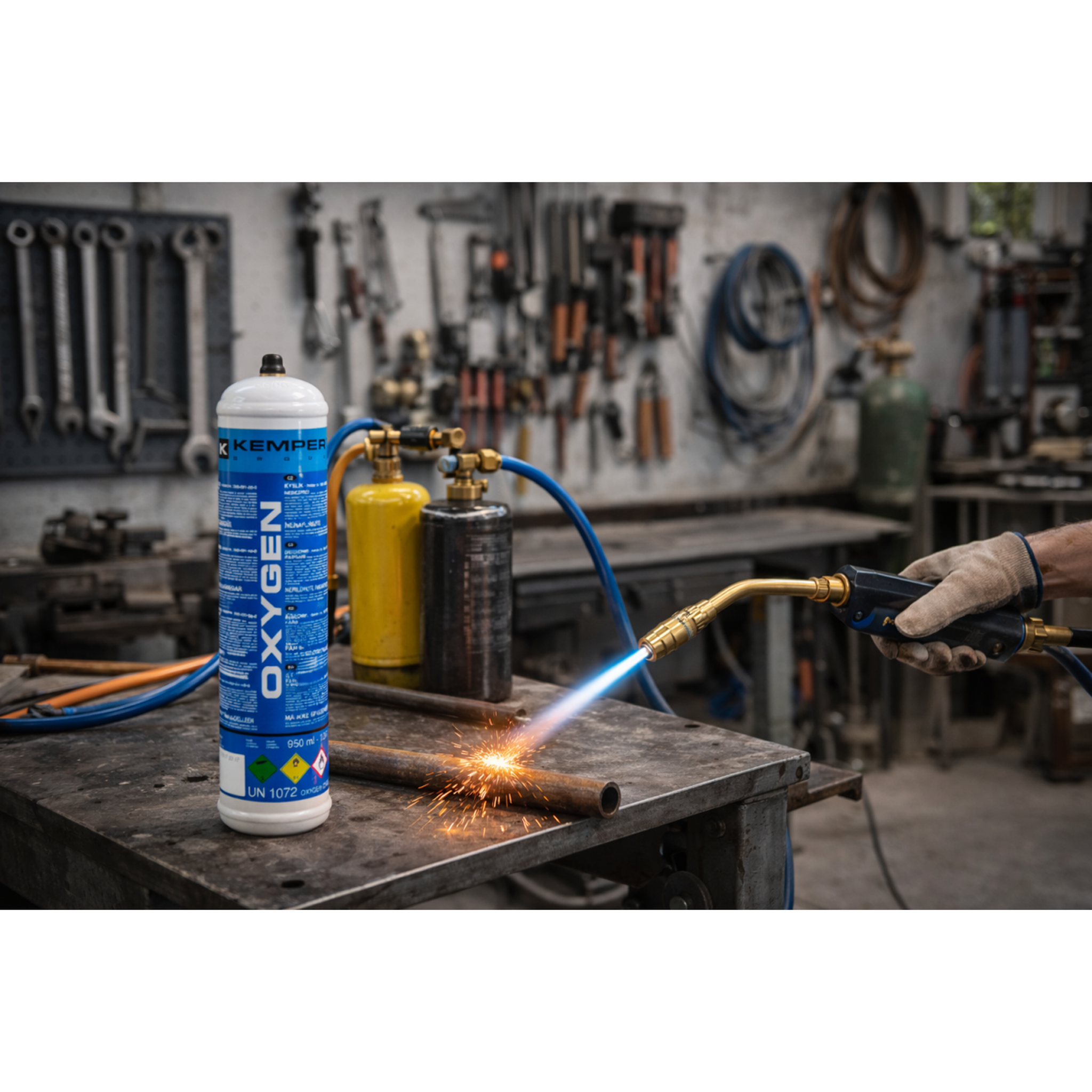 Voir la diapositive 5 : Kemper Bouteille Oxygène 110 Bar Jetable M10x1 – Recharge Cartouche Oxygaz 110 L pour Chalumeau Bi-Gaz, Soudure & Brasage KEMPER