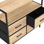 Voir la diapositive 5 : ID MARKET Commode 4 tiroirs en tissu UTAH 80 cm meuble de rangement design industriel