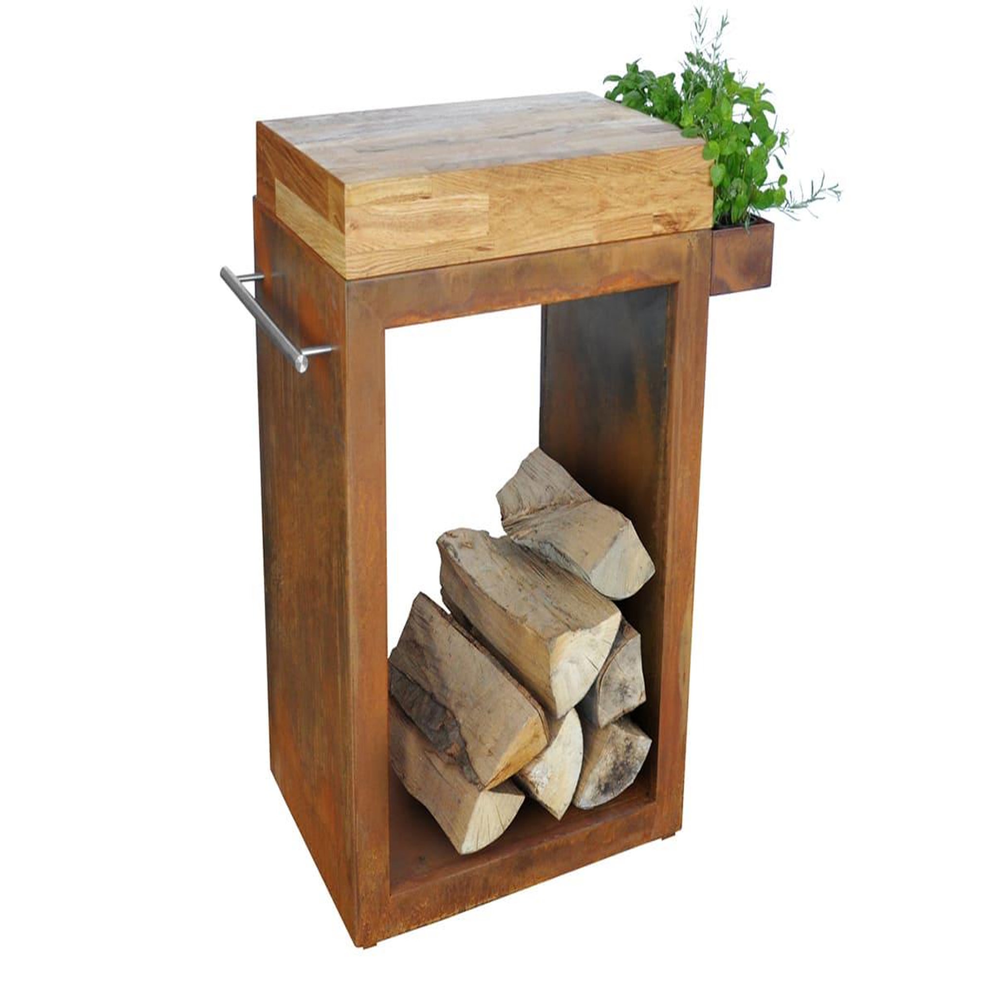 Voir la diapositive 6 : ARTISS DESIGN Meuble multifonction corten avec tablette bois 60 x 45 x 91 cm - artiss