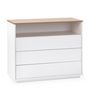 Voir la diapositive 1 : VS VENTA-STOCK Commode Bob 3 tiroirs 1 niche blanc/chêne, bois massif
