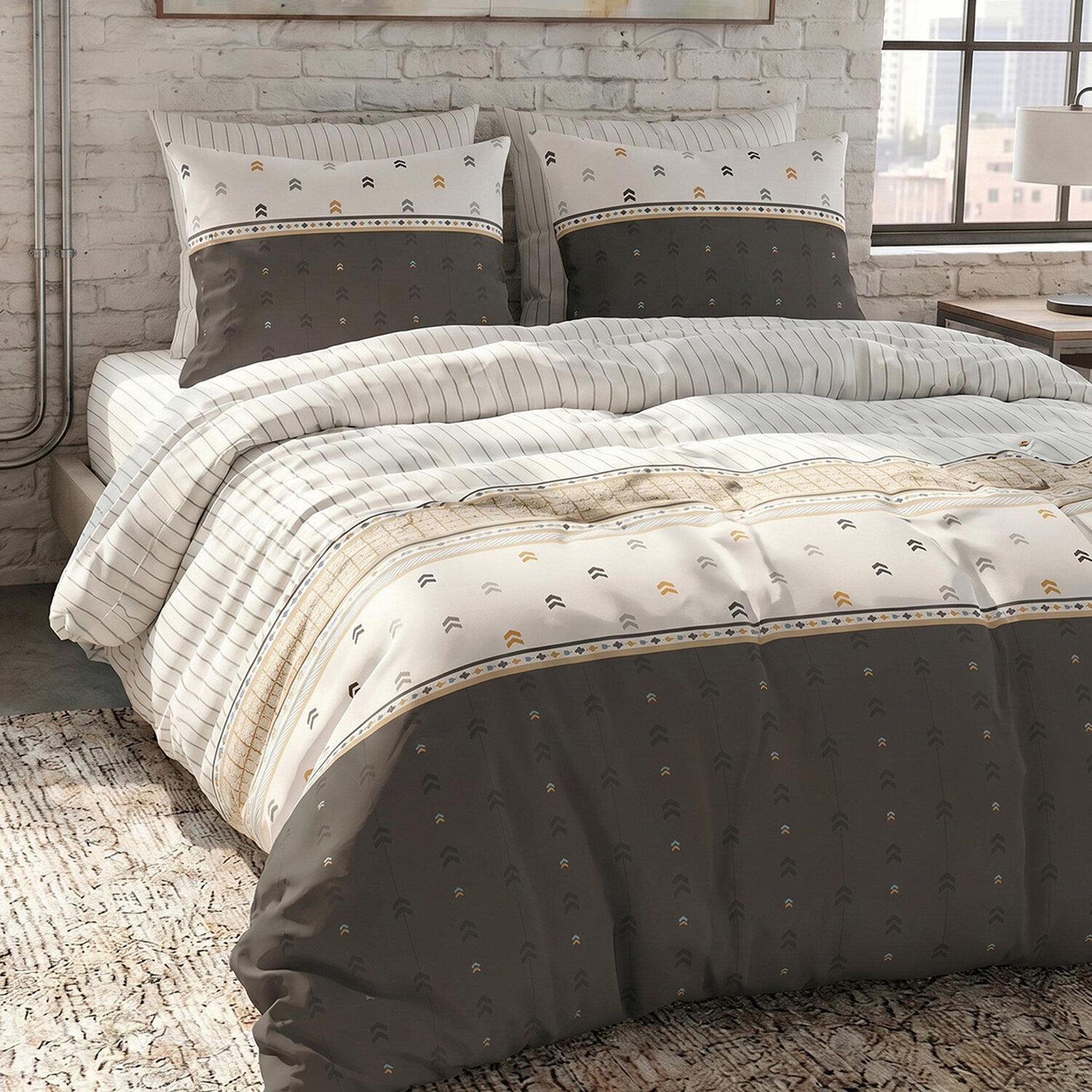 Voir la diapositive 2 : ATELIER DU COTON Parure housse de couette en coton 57 fils aven