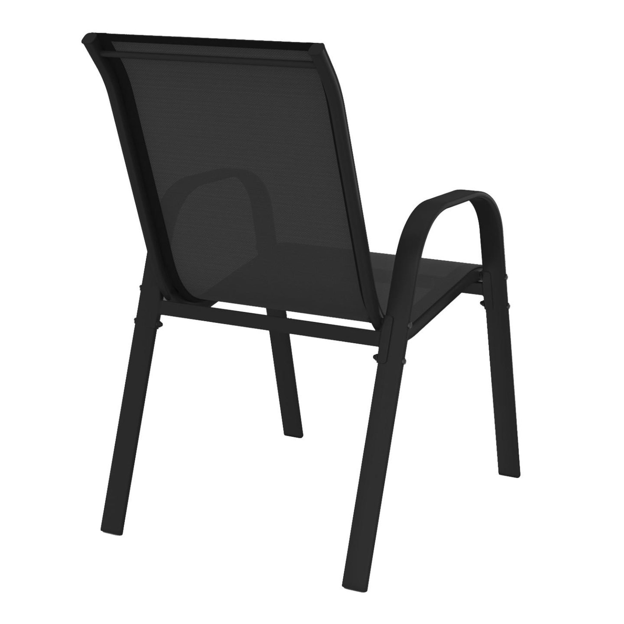 Voir la diapositive 5 : ID MARKET Lot de 6 chaises de jardin lyma métal et textilène empilables noires