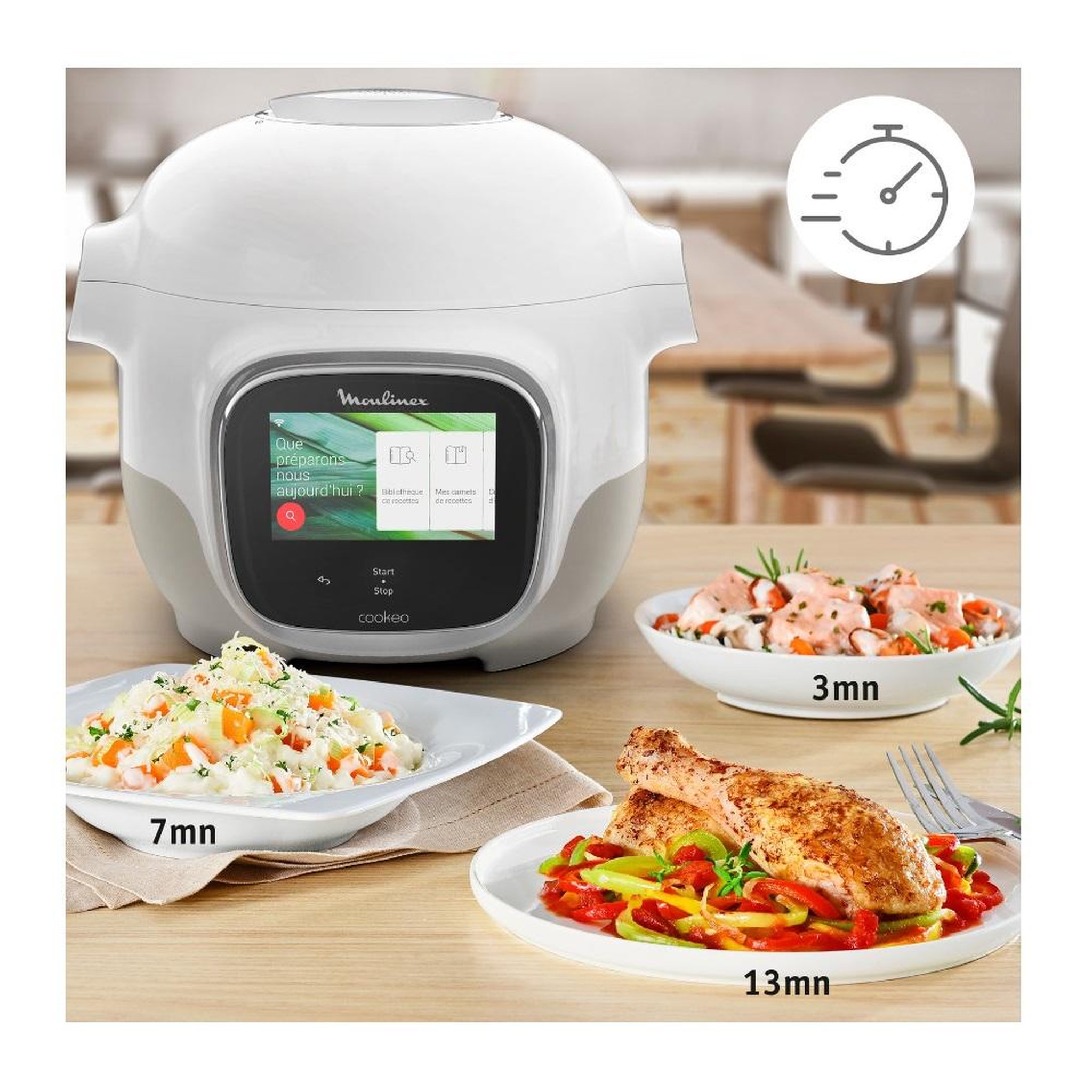 Voir la diapositive 3 : MOULINEX Multicuiseur intelligent 3l 900w blanc/argent - YY5132FB