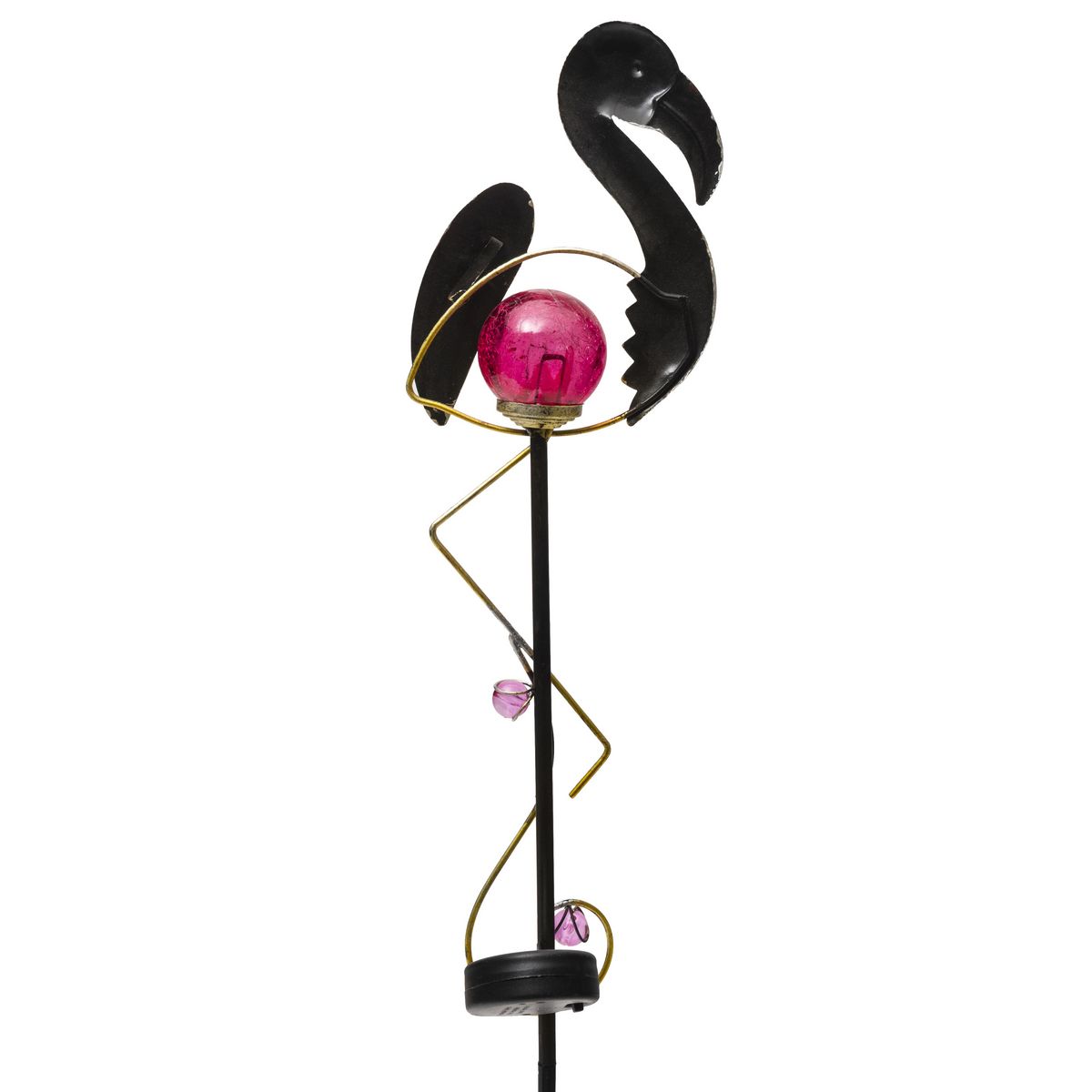  Flamant solaire à planter solaire 1 LED blanche  H 84cm