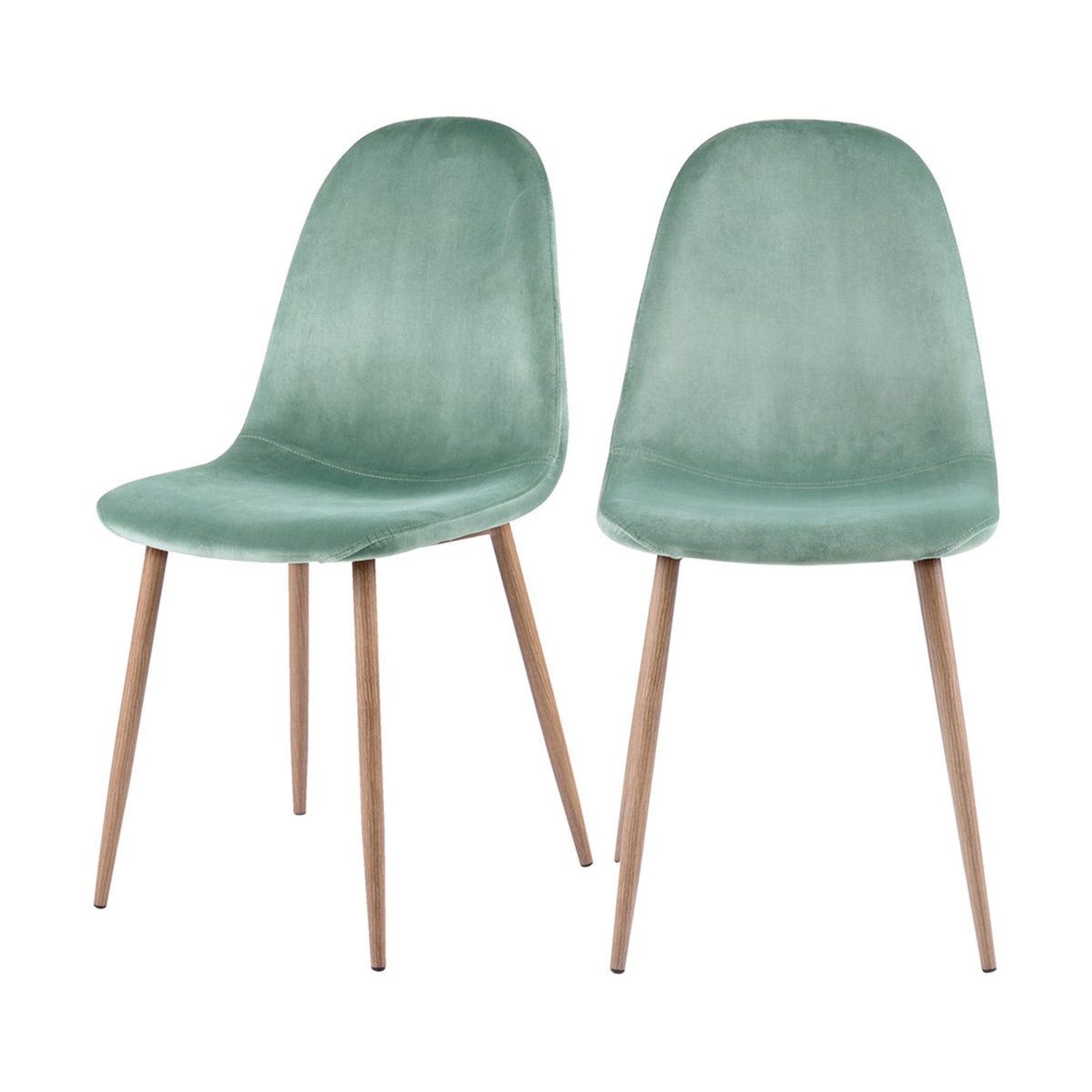 MAISON PAVANE Lot de 2 chaises en velours vert d'eau-fredrik