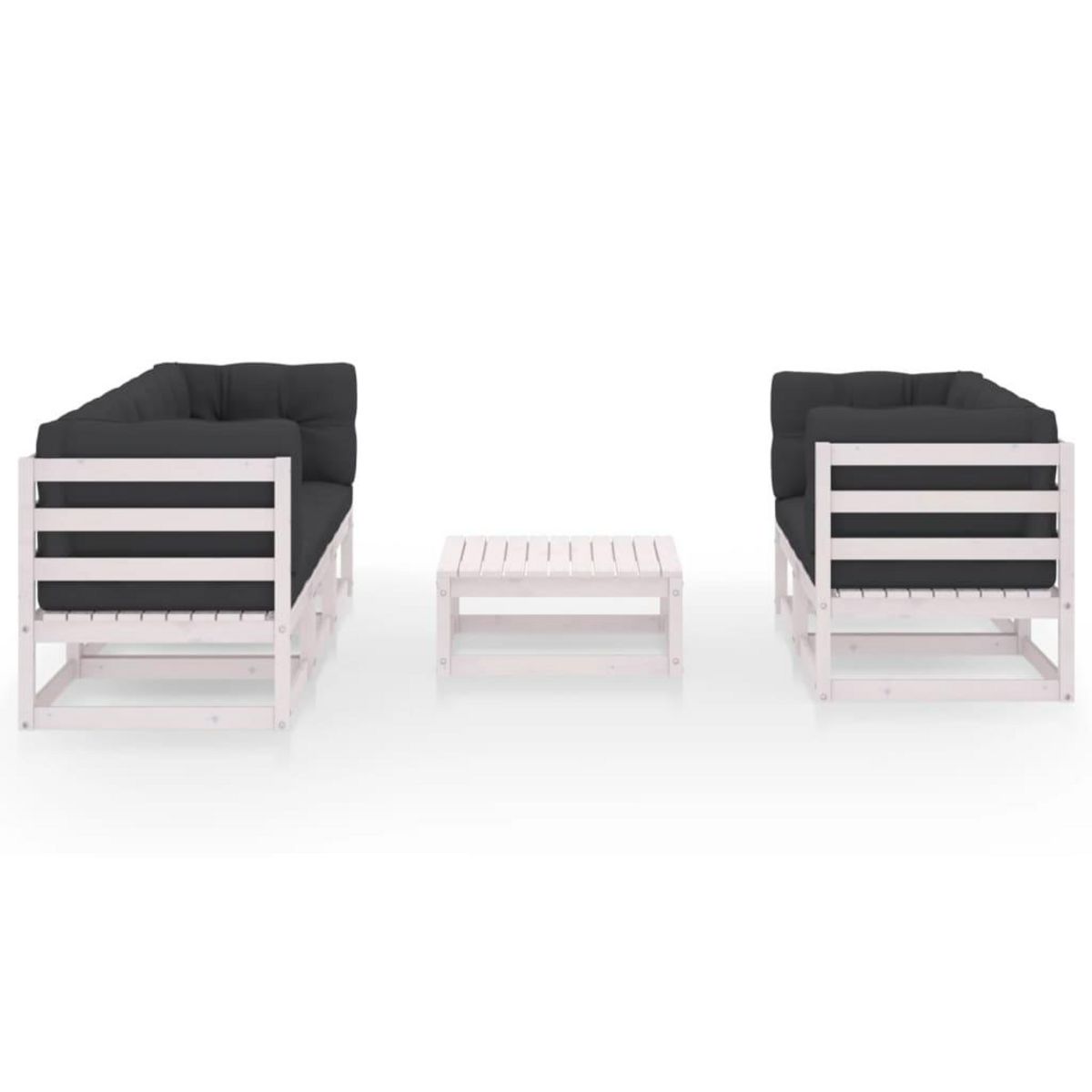 VIDAXL Salon de jardin 6 pcs avec coussins Bois de pin massif