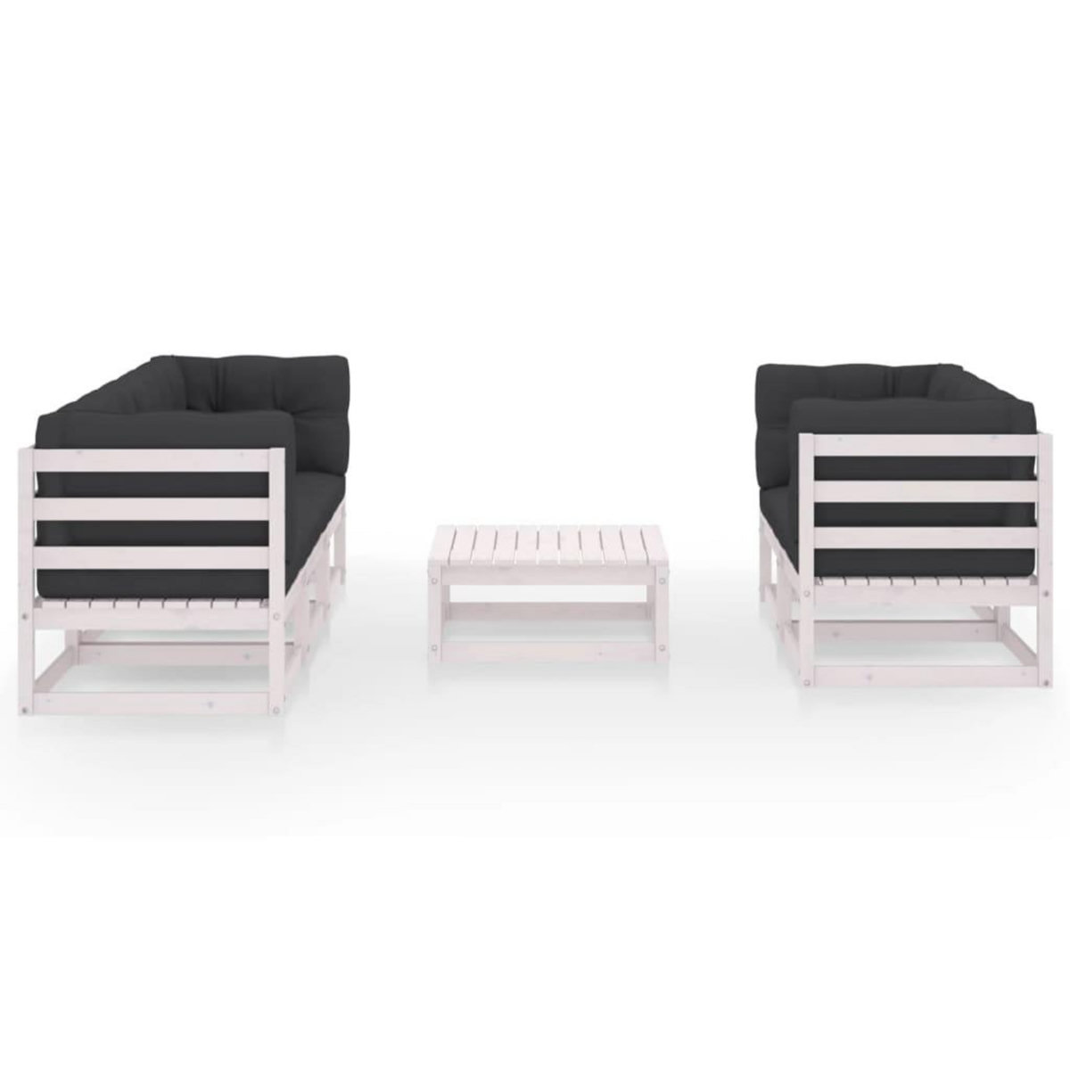 VIDAXL Salon de jardin 6 pcs avec coussins Bois de pin massif