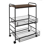 TOILINUX Desserte à roulettes en métal et MDF - Noir