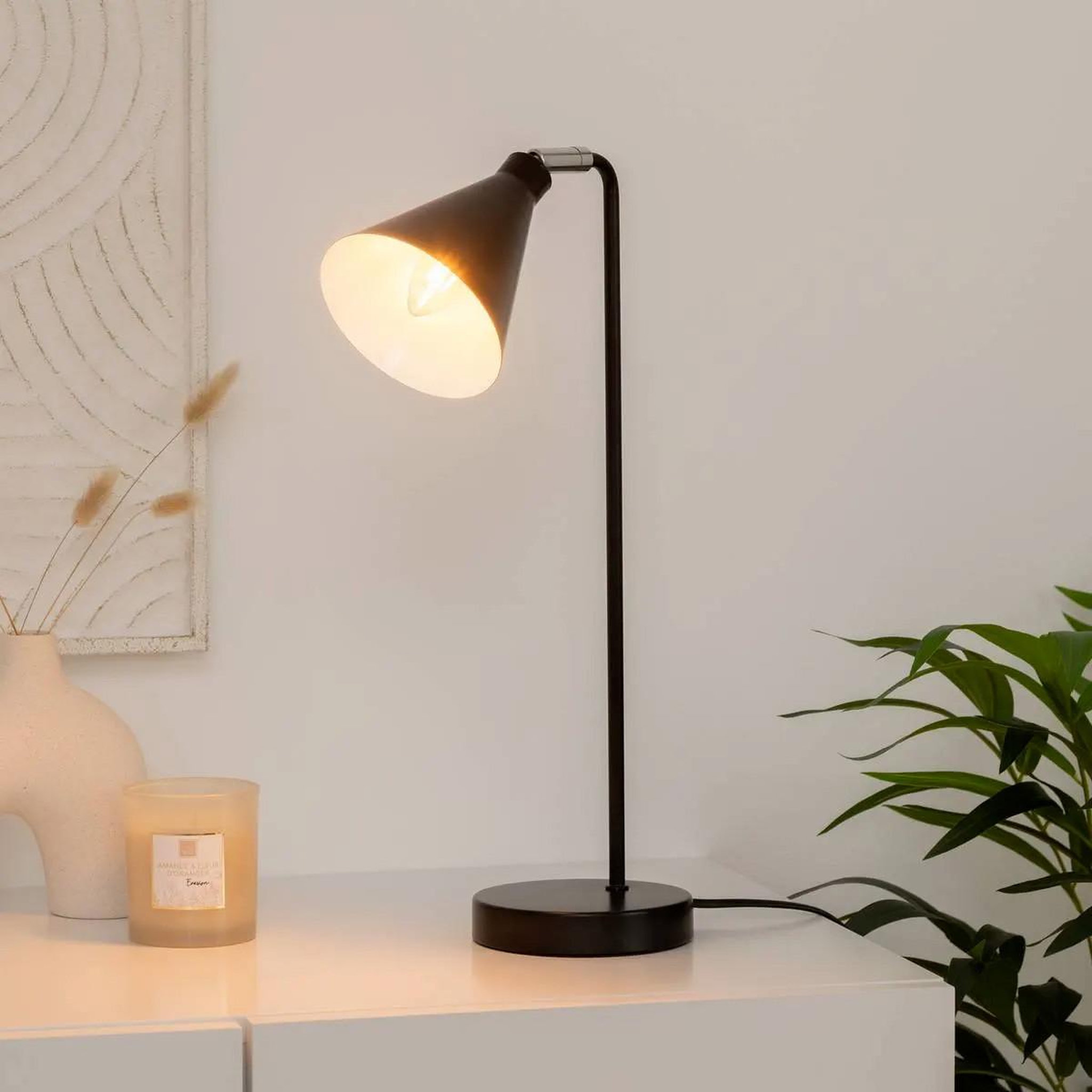 Voir la diapositive 4 : ATMOSPHERA Lampe à Poser Design  Linn  45cm Noir