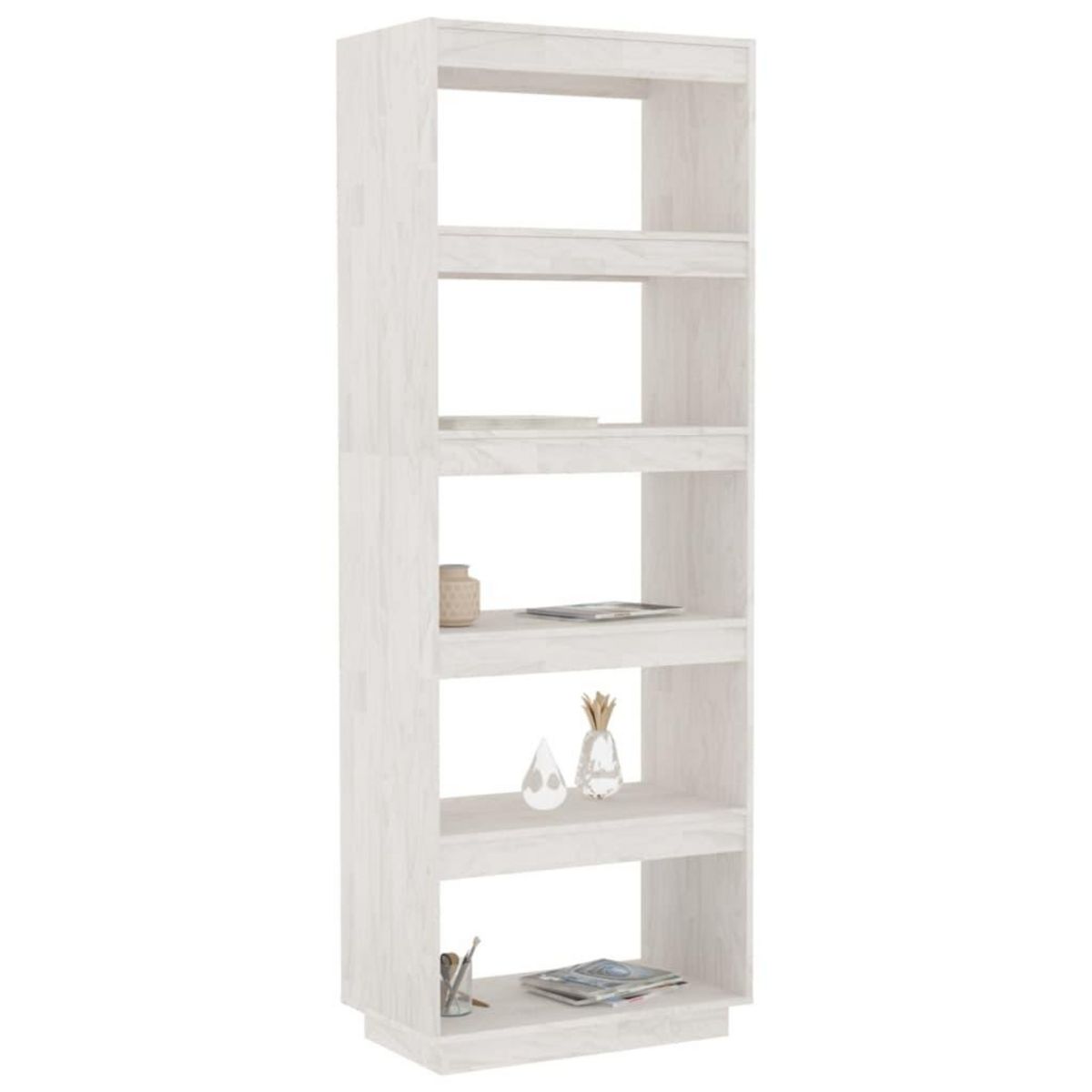 VIDAXL Bibliotheque/Separateur de piece Blanc 60x35x167 cm Pin massif