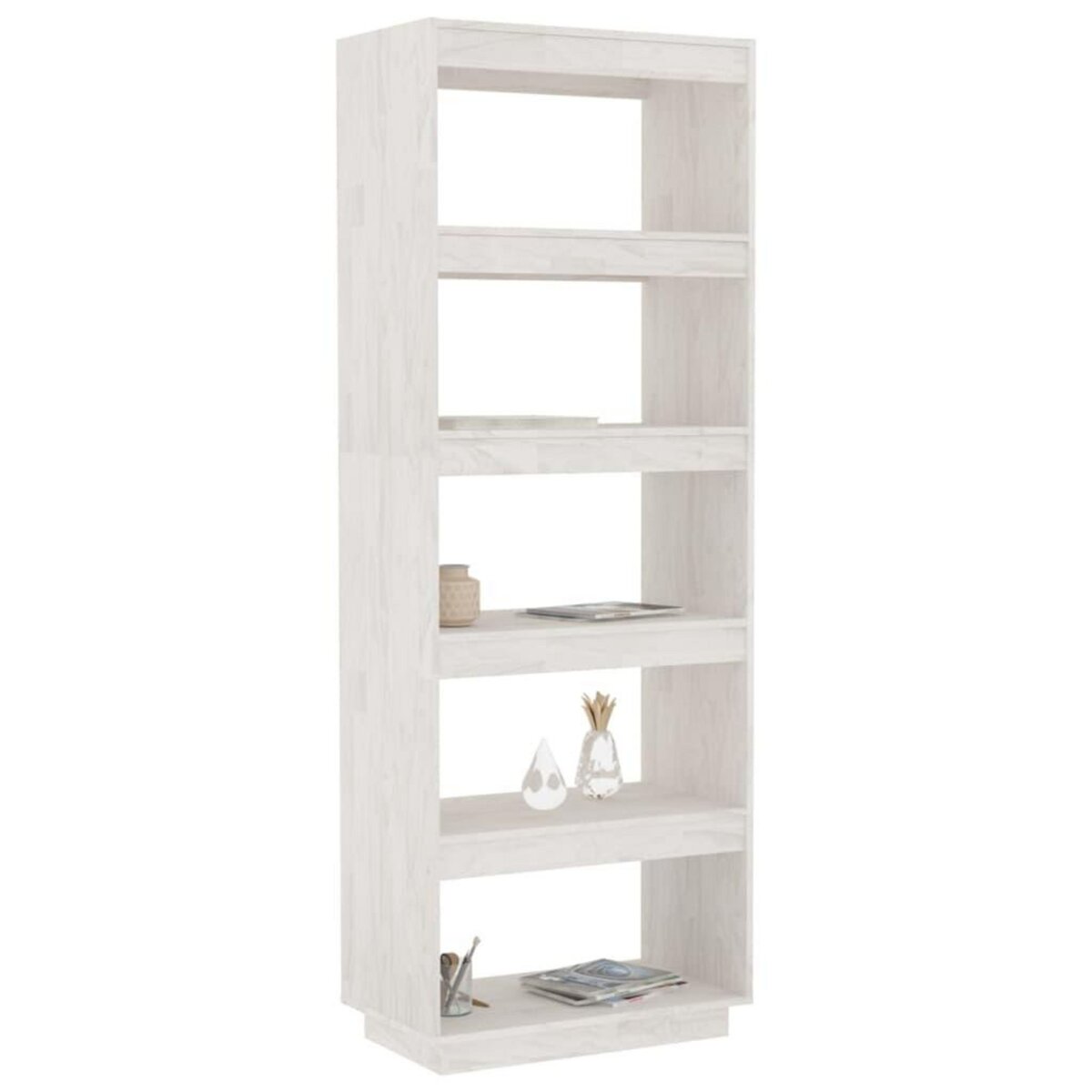 VIDAXL Bibliotheque/Separateur de piece Blanc 60x35x167 cm Pin massif