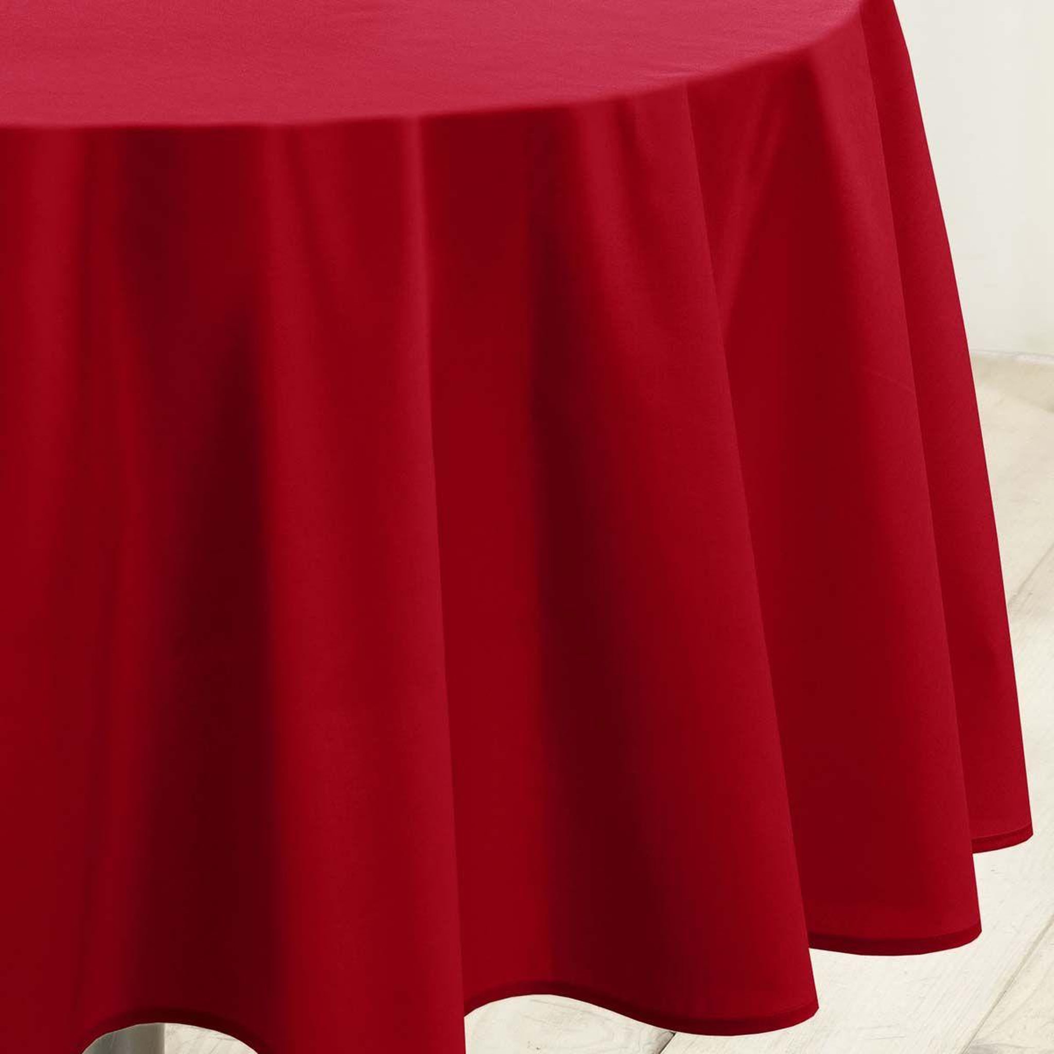 Voir la diapositive 2 : Douceur d'Intérieur Nappe ronde antitache  essentiel  180cm rouge