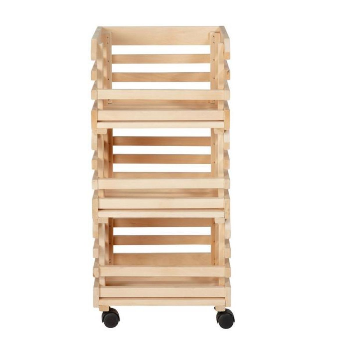 Paris Prix Desserte de Cuisine 3 Étages  Fruits  80cm Naturel