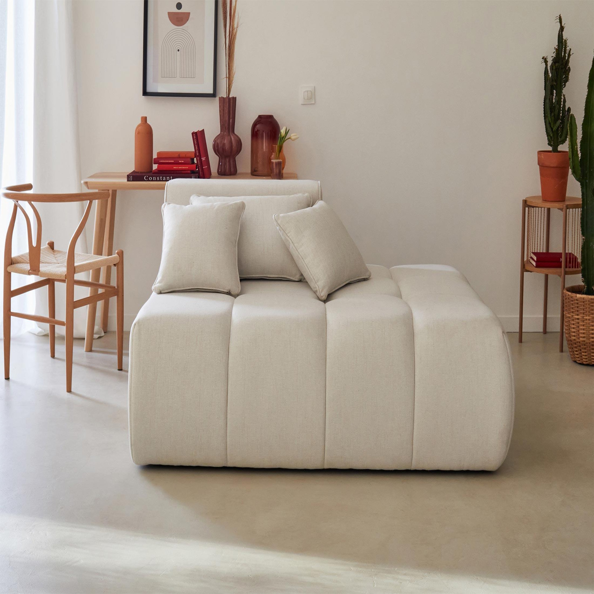 Voir la diapositive 2 : LISA DESIGN Caracas - module d'assise droit - en tissu