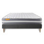 Voir la diapositive 2 : SEPTNUITS Matelas + sommier kit gris Memo Plus Mémoire de forme