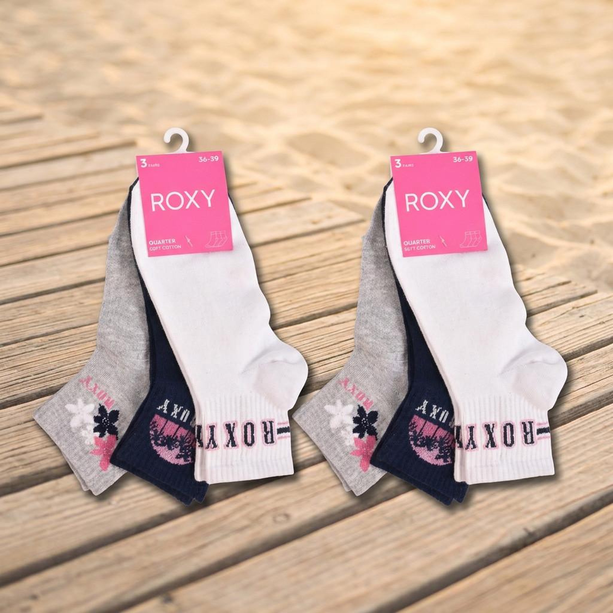 Voir la diapositive 4 : ROXY Roxy chaussettes fille sneaker pack 6 (lot) - coton respirant