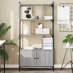VIDAXL Bibliotheque avec portes sonoma gris 76,5x30x154,5 cm