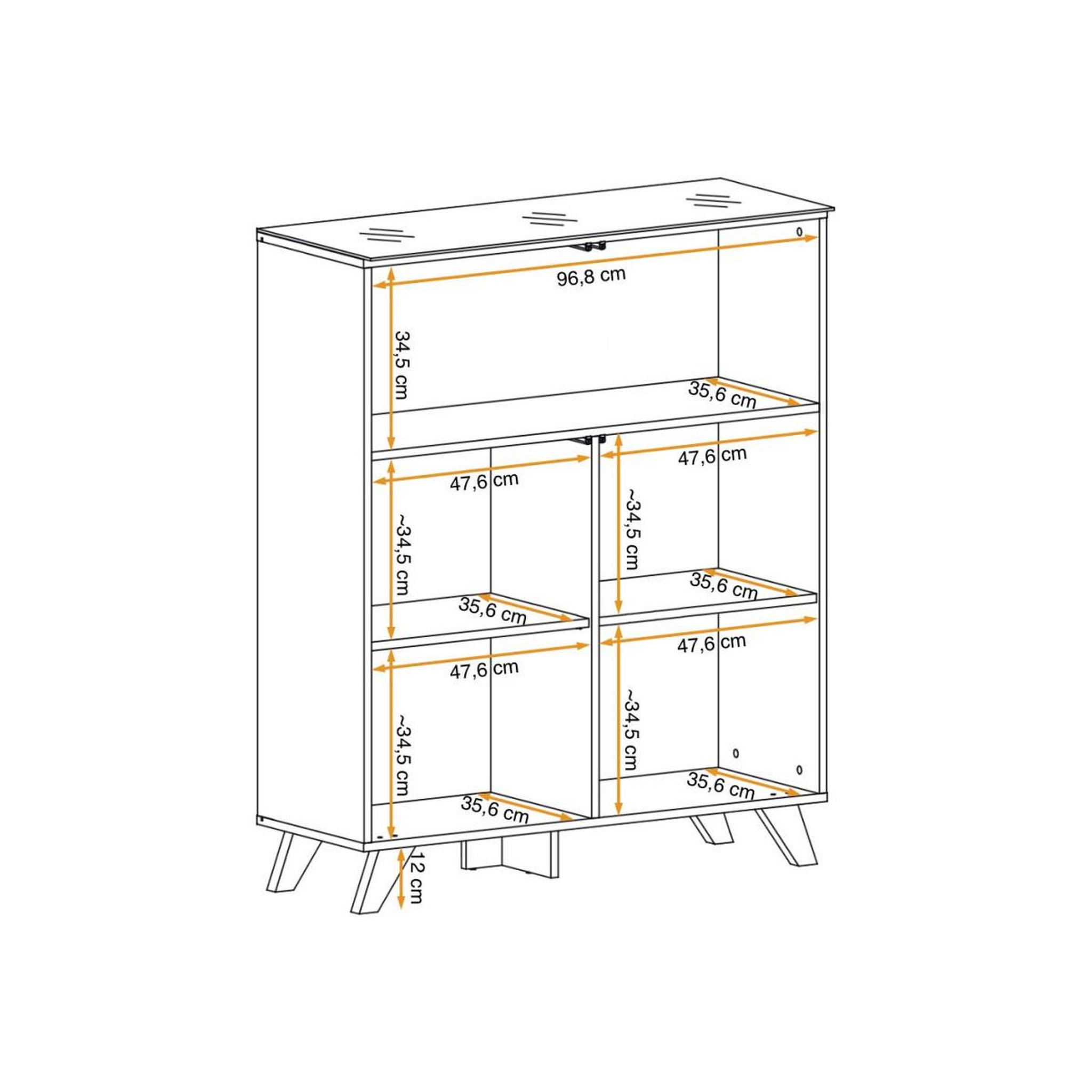 Voir la diapositive 6 : Paris Prix Vitrine led  thin  123cm noir & naturel