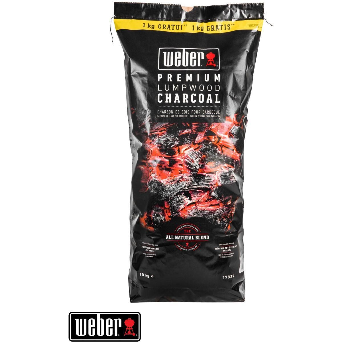 Weber Charbon de bois 10kg dont 1kg gratuit de charbon de bois