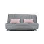 Voir la diapositive 1 : GRUHIER COMFORT BULTEX Banquette clic clac - Tissu Gris + Coussins deco rose - L193 x P9