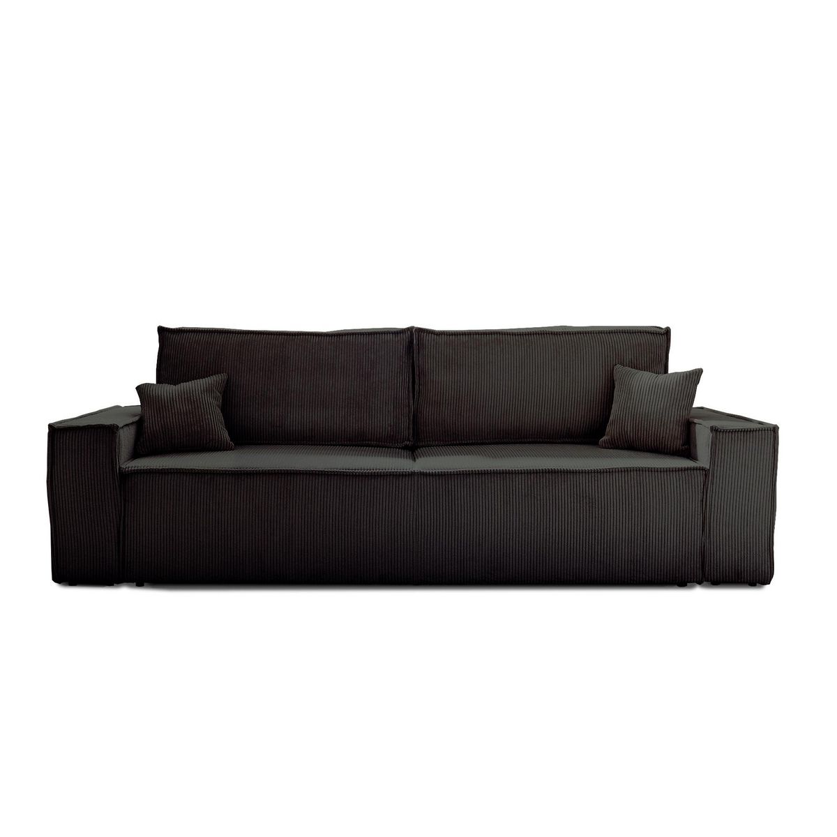 BEST MOBILIER Dellia - canapé 3 places convertible - avec coffre - en velours côtelé - style contemporain