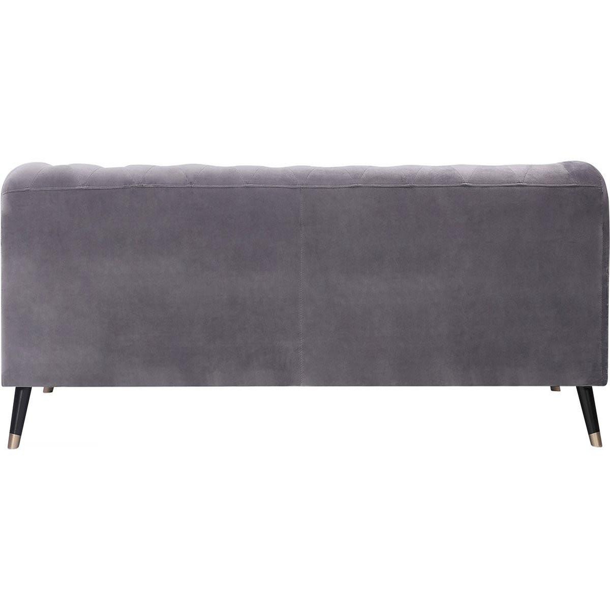 Voir la diapositive 3 : Habitat et Jardin Canapé fixe en velours  gloria  - 216 x 86 x 76 cm - 3 places - gris