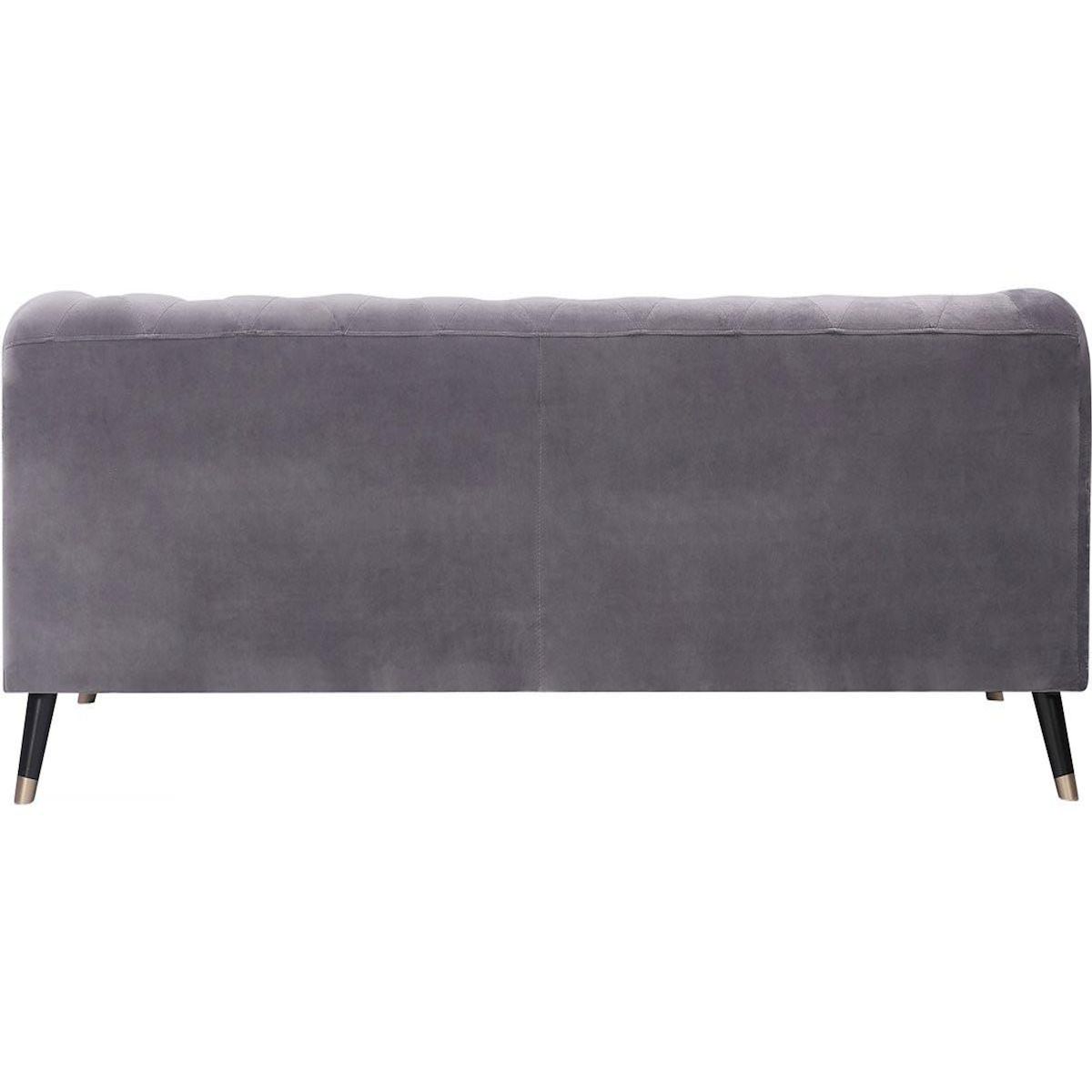 Habitat et Jardin Canapé fixe en velours  Gloria  - 216 x 86 x 76 cm - 3 places - Gris