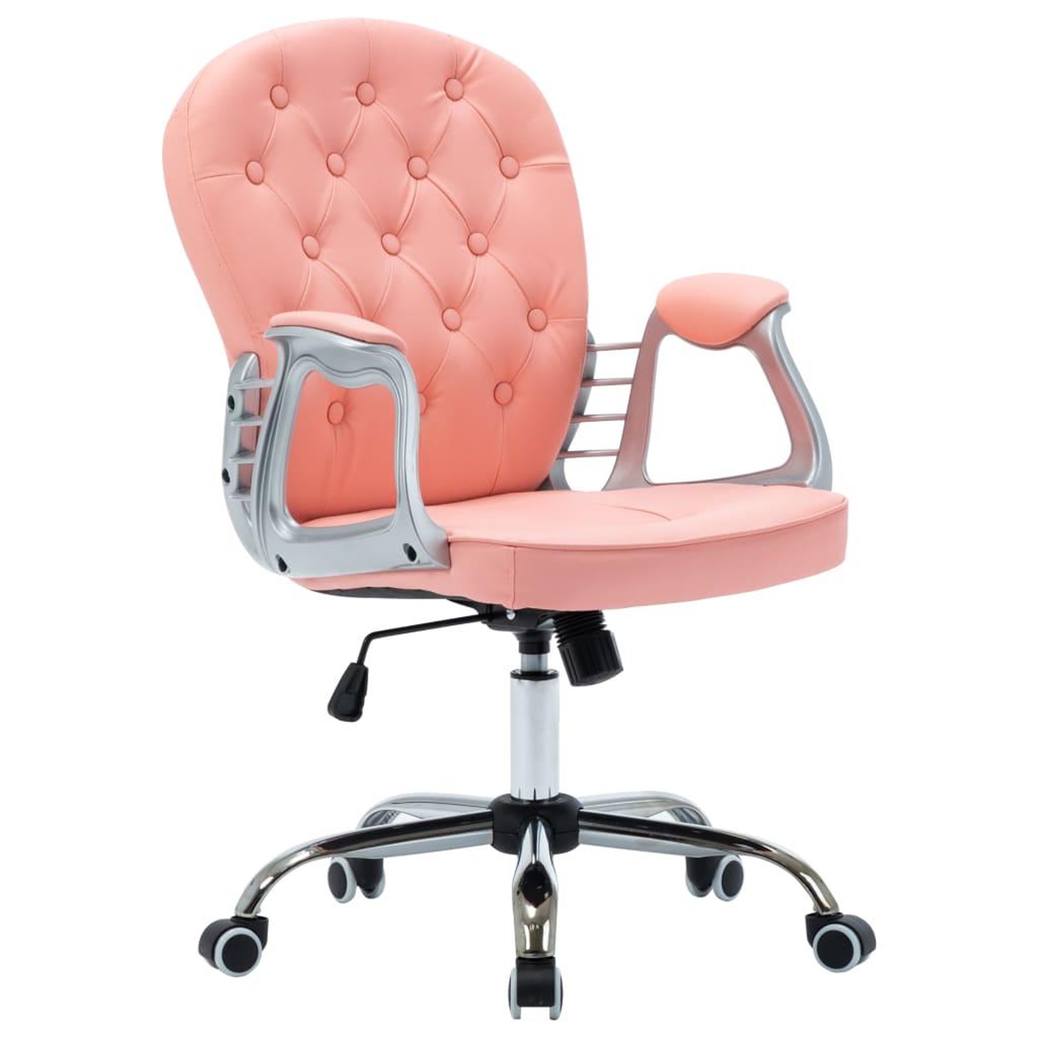 Voir la diapositive 2 : VIDAXL Chaise de bureau pivotante Rose Similicuir