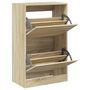 Voir la diapositive 2 : VIDAXL Armoire a chaussures chene sonoma 60x34x96,5 cm bois ingenierie