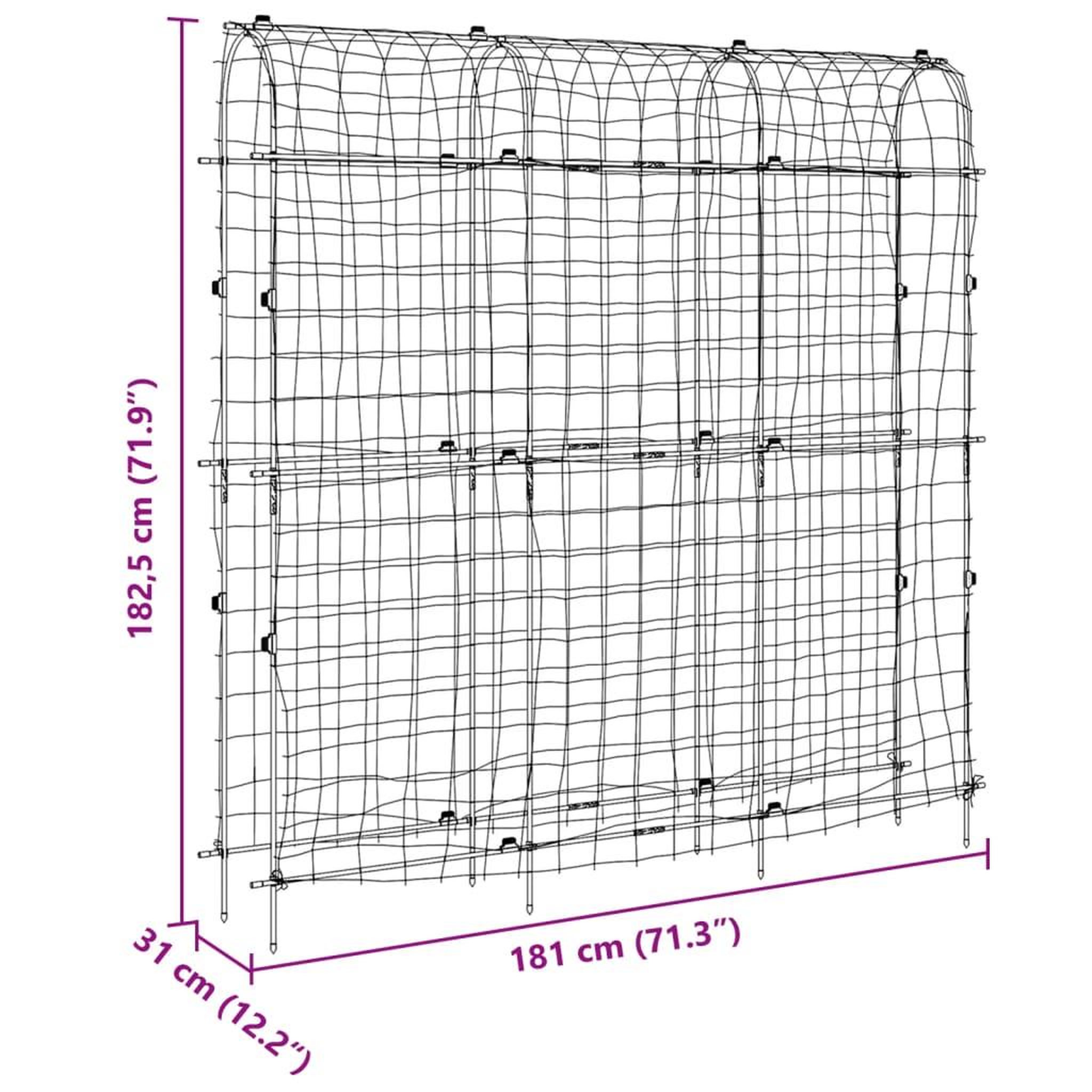Voir la diapositive 6 : VIDAXL Treillis de jardin pour plantes grimpantes forme de U acier