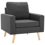 Voir la diapositive 2 : VIDAXL Fauteuil gris fonce tissu