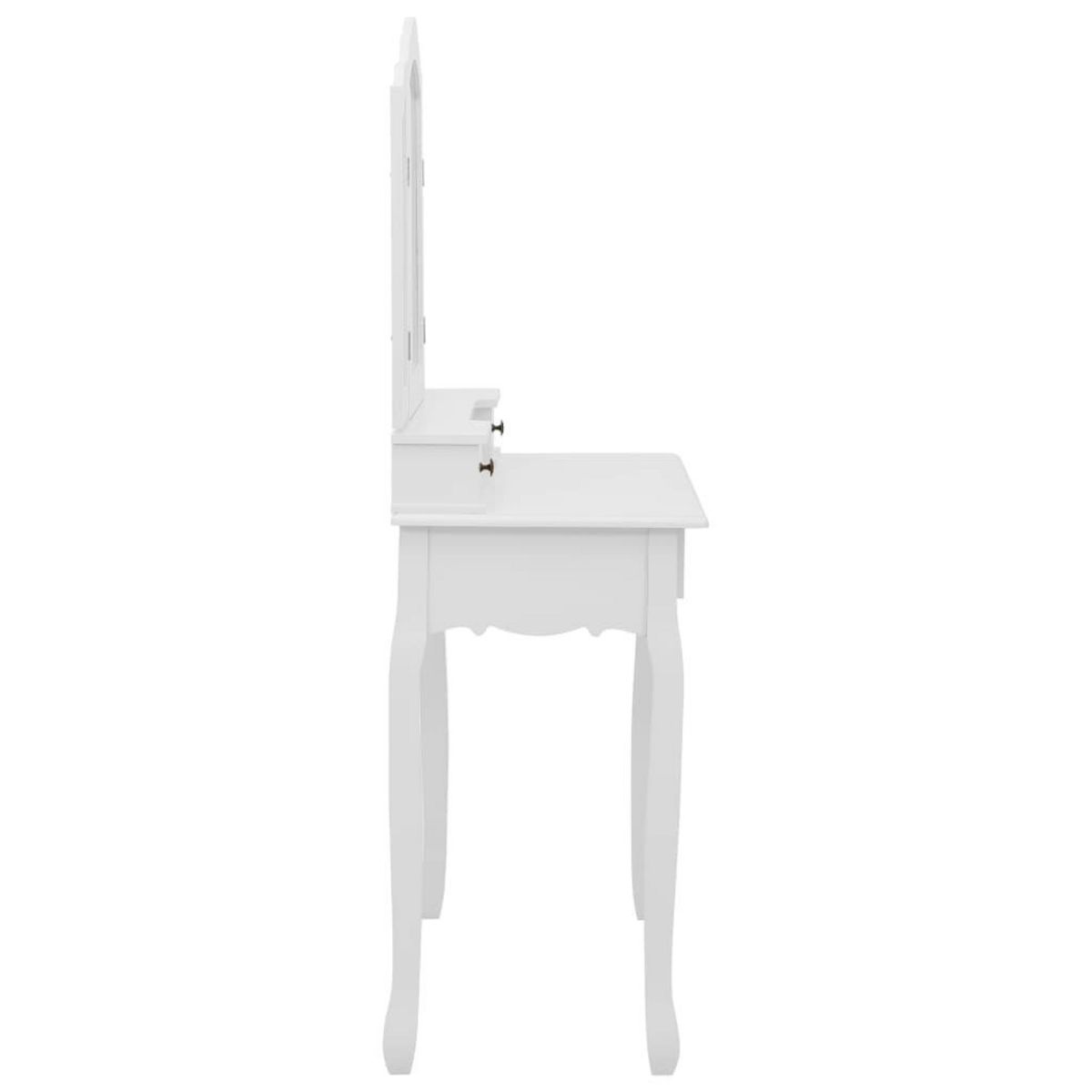VIDAXL Ensemble de coiffeuse avec tabouret Blanc 80x69x141cm Paulownia