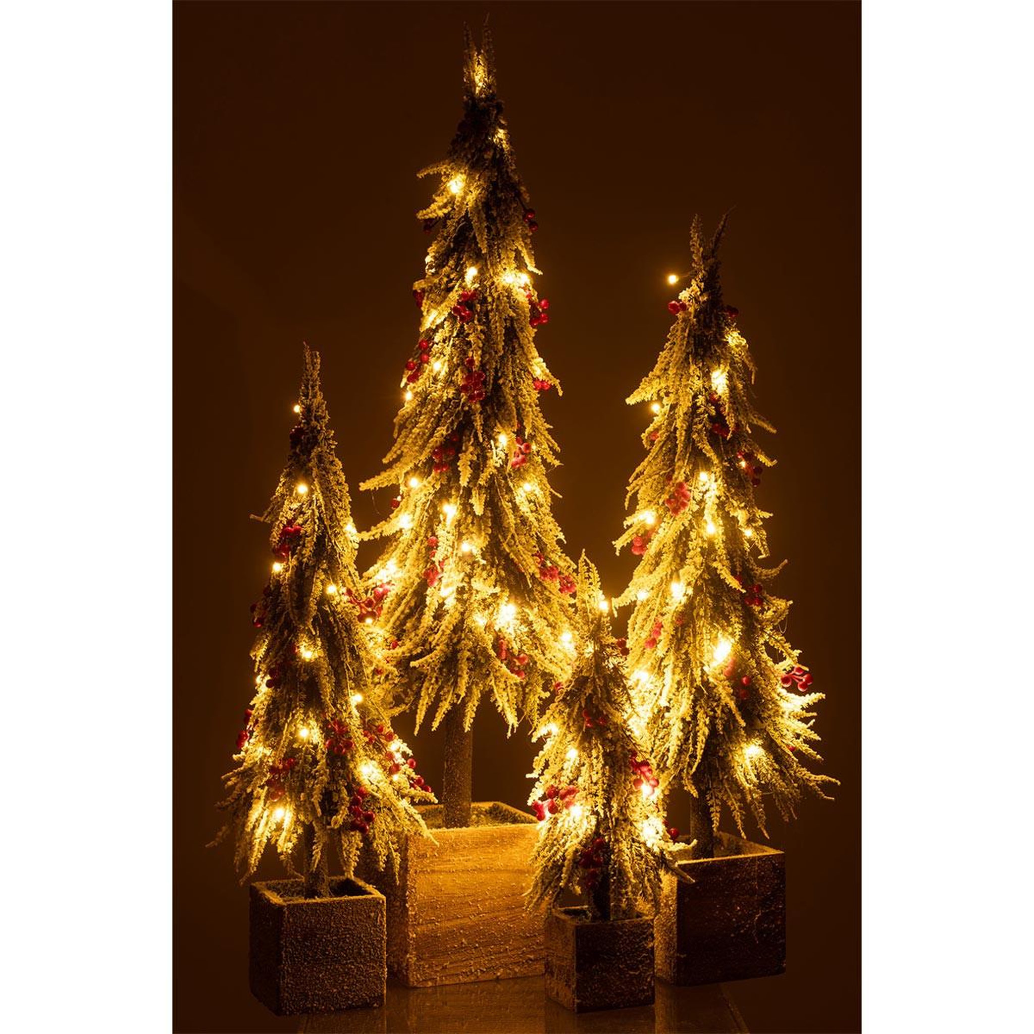 Voir la diapositive 6 : J-LINE Sapin de noël déco à led  bruno  95cm vert