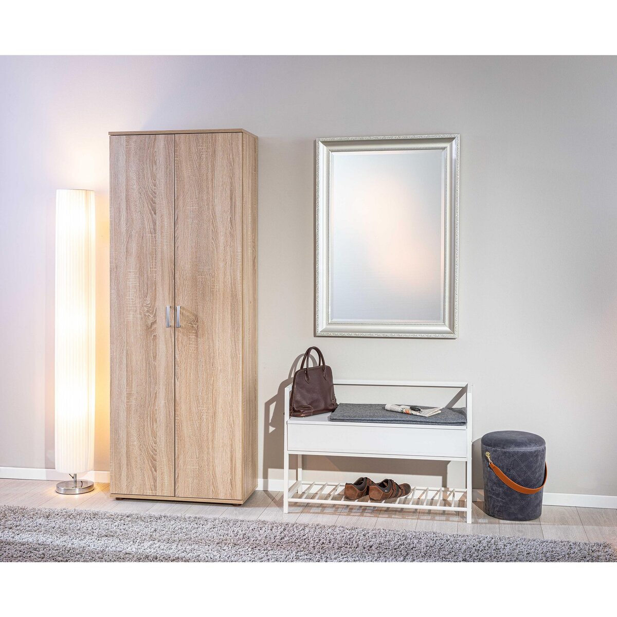 Armoire de rangement multifonctions 2 portes L70cm VISCONTI