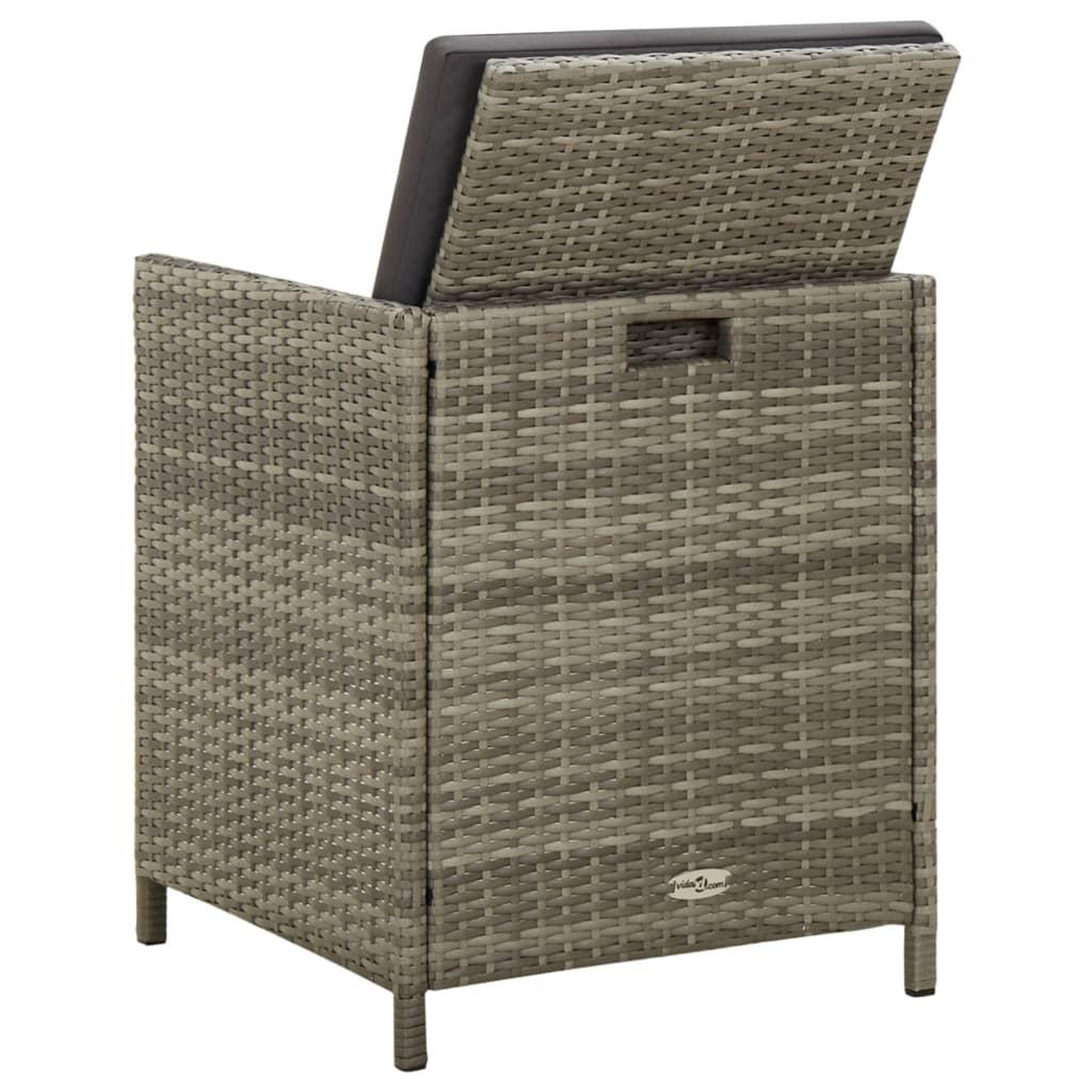 Voir la diapositive 5 : VIDAXL Chaises de jardin avec coussins lot de 4 Resine tressee Gris