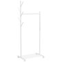 Voir la diapositive 1 : HOMCOM Portant à vêtements mobile étagère porte-manteau en forme d'arbre métal blanc