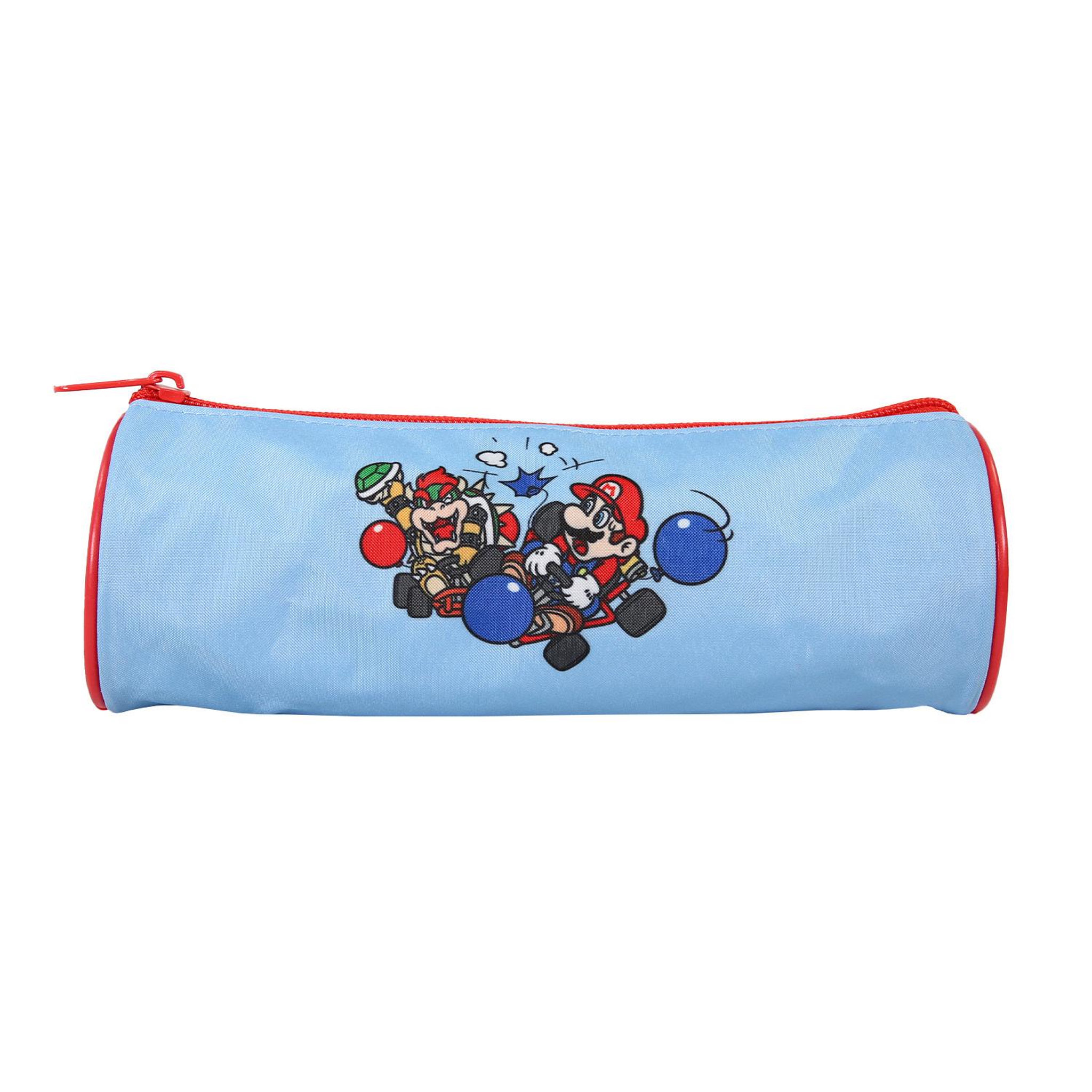 Bagtrotter Super Mario - Trousse scolaire ronde - Bleu - Garçon - 1 compartiment