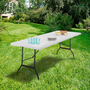 Voir la diapositive 2 : ID MARKET Table pliante d'appoint portable 180 CM pour camping ou réception