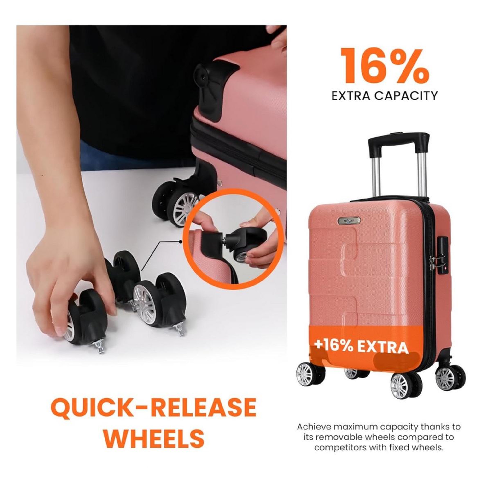 Voir la diapositive 5 : TROLLEY ADC Valises cabine à roulettes blanc - val-714