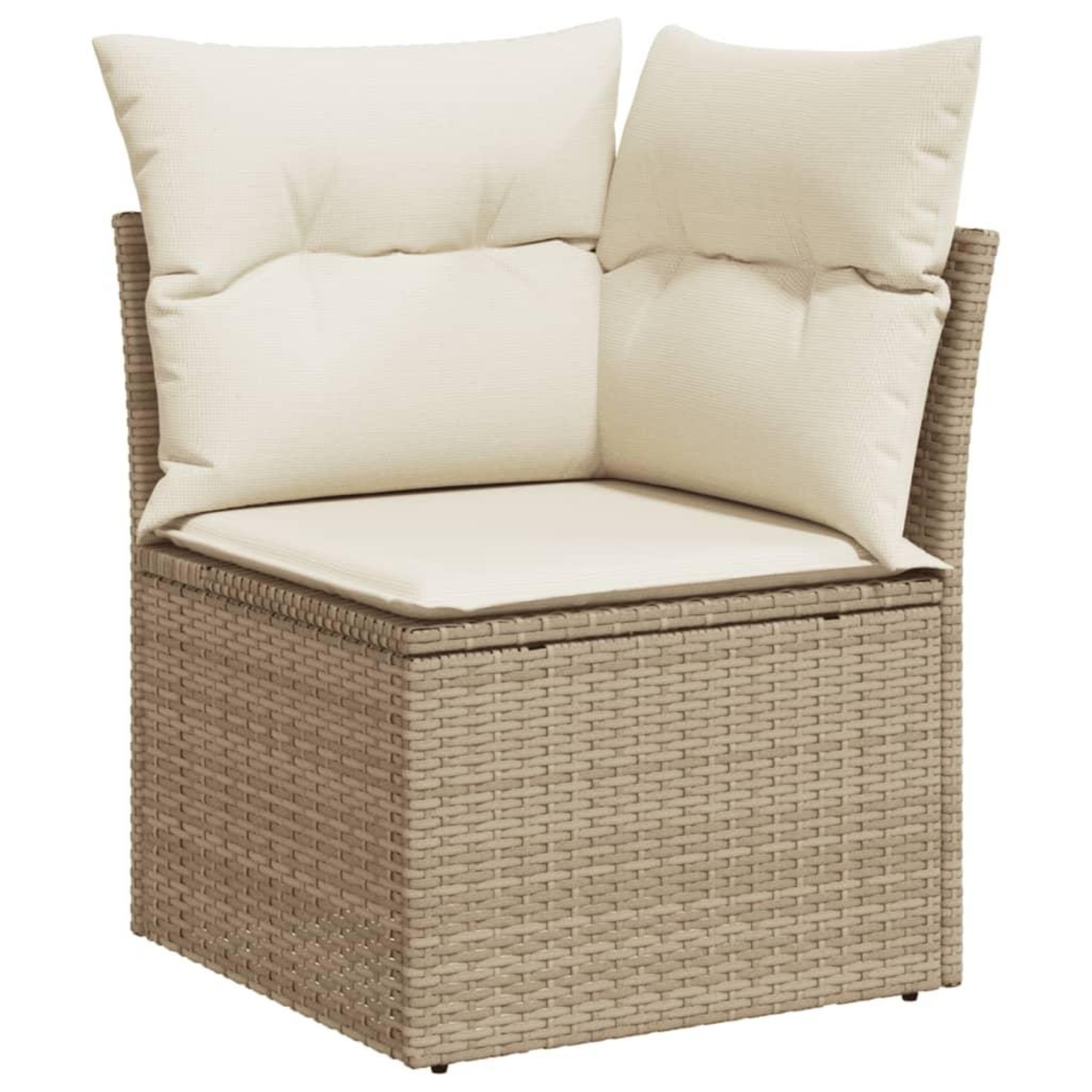 Voir la diapositive 4 : VIDAXL Salon de jardin avec coussins 9 pcs beige resine tressee